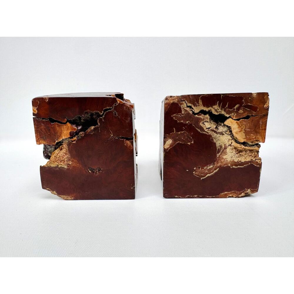 Vintage Burlwood Root Sculpture Bookends, Pair - Picture 8 of 16